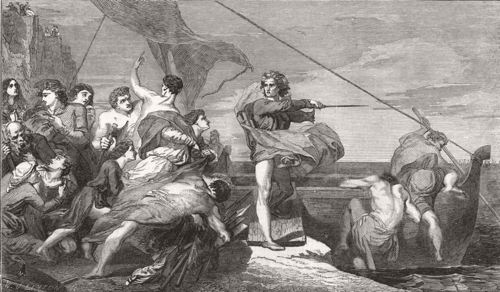 TRIBAL. Alfred Inciting the Saxons to Prevent the landing of the Danes 1847